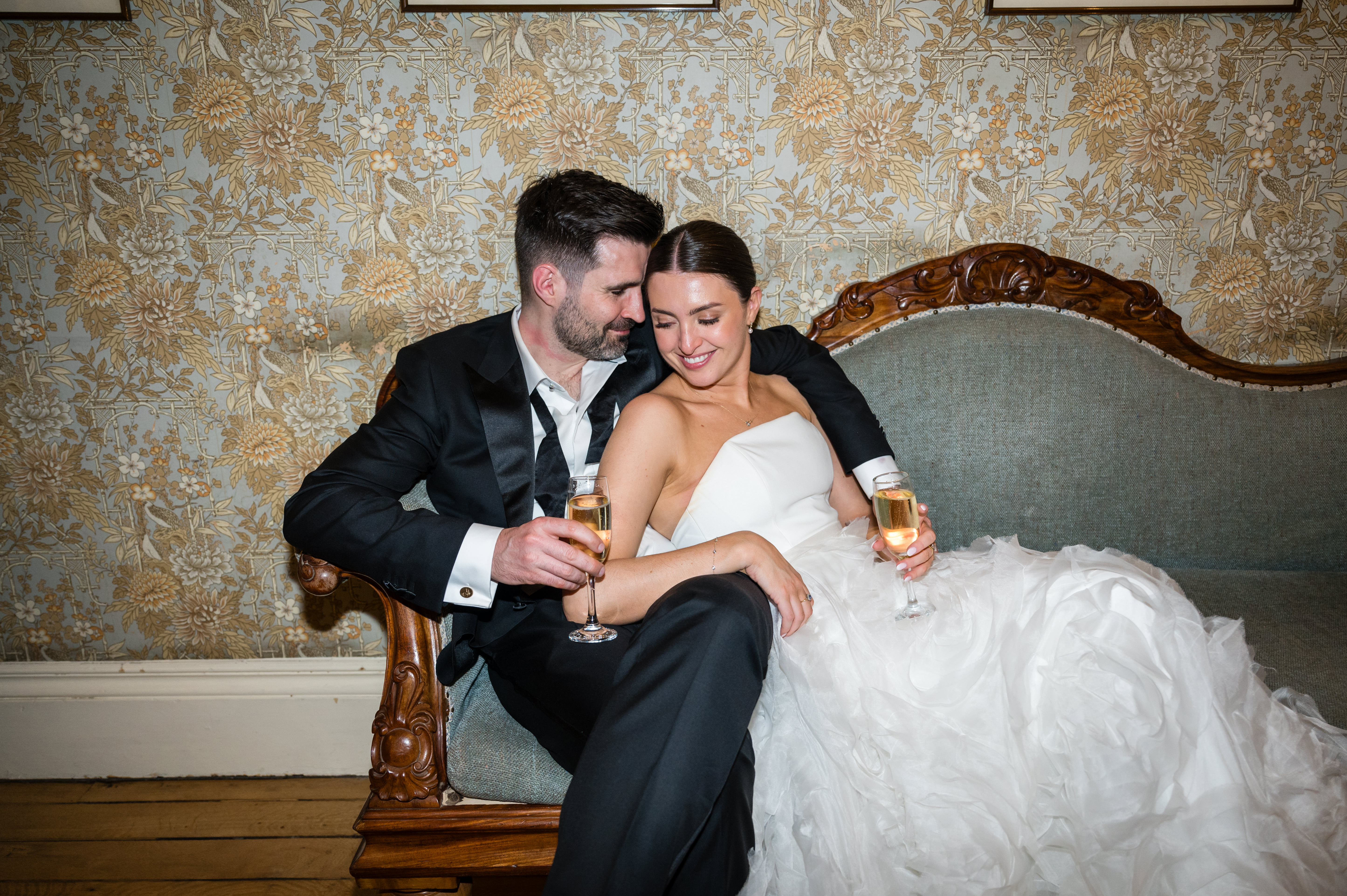 Couple at a wedding reception